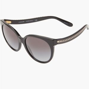 COACH 55mm Gradient Round Sunglasses HC8321 in Black NWT